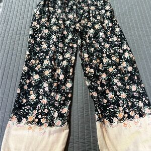 LC Lauren Conrad Black Floral Pants